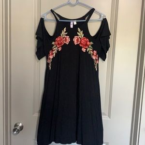 Black Dress With Floral Pattern